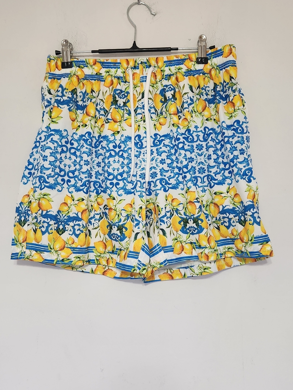 Boxer costume by Antica Sartoria by Giacomo Swimsuit Trunks Lemons Blue Yellow - Picture 3 of 15